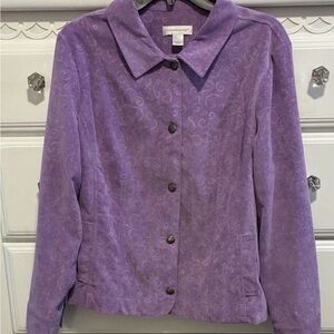 Christopher & Banks Light Purple Button Up Corduroy Women's Jacket- Size Large